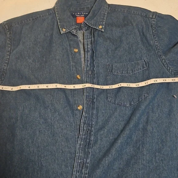 Puritan Casual Blue Button Down Shirt - Picture 5 of 6